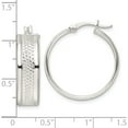 thumbnail image 3 of Sterling Silver Polished Textured 7.5X25mm Hoop Earrings (26.4 X 25) Made In India qe15874, 3 of 5