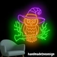 thumbnail image 5 of Handmadetneonsign Owl Halloween Neon Sign, Owl Horror Halloween Led light, Halloween Wall Art Decor 68308, 5 of 5