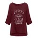 thumbnail image 4 of Camiseta holgada de manga 3/4 con cuello redondo y estampado a la moda para mujer Fridja  fjkfkj3336, 4 of 5