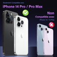 thumbnail image 2 of Para Protección de Cámara Negra de iPhone 14 Pro/iPhone 14 Pro Max, [Diseño de una Pieza] Protección de Lente de Cámara Trasera de Vidrio Templado de Aleación de Aluminio - Brillante, 2 of 5