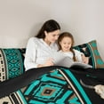 thumbnail image 5 of Manfei Retro Bull Skull Queen Comforter Set,Rustic Western Farmhouse Bedding Sets,Vintage Aztec Rhombus Bedding Comforter Set For Girls Boys,Ultra Soft Home Decor Reversible,3-Piece, 5 of 8