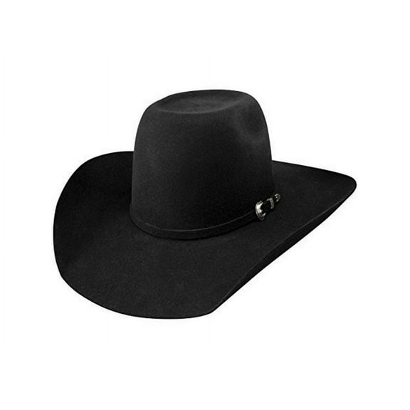 RESISTOL 3X Pay Window Grey 4 1/4in Brim Wool Hat (Black, 7 3/8)
