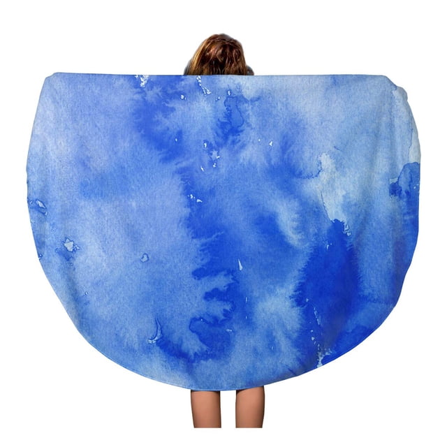 POGLIP 60 Pouces Rond Plage Serviette Couverture Abstraite Aquarelle Colorée Peinture sur de Mes Originaux Vieux Voyage Cercle Serviettes Circulaire Tapis Tapis Tapisserie Plage Jeter