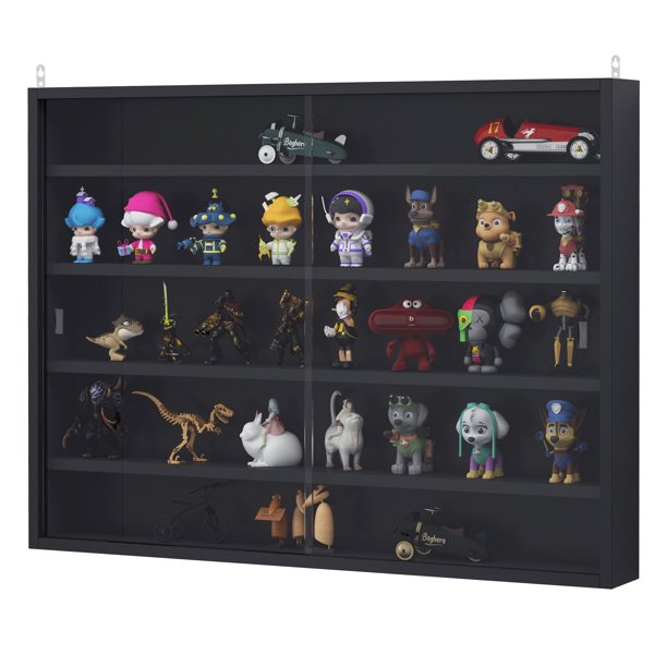 5storey Wall Shelf Display w/2 Glass Doors and 4