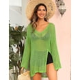 thumbnail image 6 of Alove Swimsuit Beach Coverups V Neck Cover Up Women Crochet Hollow Out Tops Side Split Swim Bikini Bathing Suit Loose Fit Beach Dress, 6 of 8