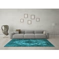 thumbnail image 3 of Ahgly Company Indoor Square Oriental Light Blue Industrial Area Rugs, 4' Square, 3 of 4