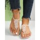 thumbnail image 1 of Stylish Casual Hoop Thong Roman Style Flat Sandals, 1 of 4