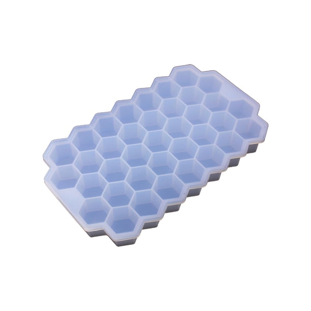Bandeja de hielo de silicona con diseño de panal, 37 cubitos, molde DIY para polos, reutilizable para el bar de casa y café helado