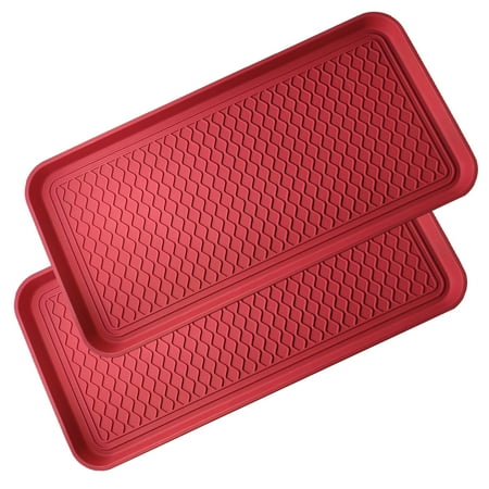 Large Multifunctional Boot Tray 2 Pack Boot Mat Washable Indoor or Outdoor Tray Mat for Shoes Boots Plants Pots Paint Tins Pet Bowls Car Storage  30 x 15 x 1.2 Inches