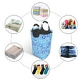 thumbnail image 5 of Waterproof Collapsible Laundry Hamper, Blue Paisley Pattern Aluminum Handle Laundry Bag Storage Basket, 50L, 5 of 6