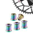 thumbnail image 3 of 4x Tornillos de plato de bicicleta Tornillos de rueda de cadena de disco doble simple Aleación de titanio para color de 105-14 mm Cola Pernos de plato de bicicleta, 3 of 8