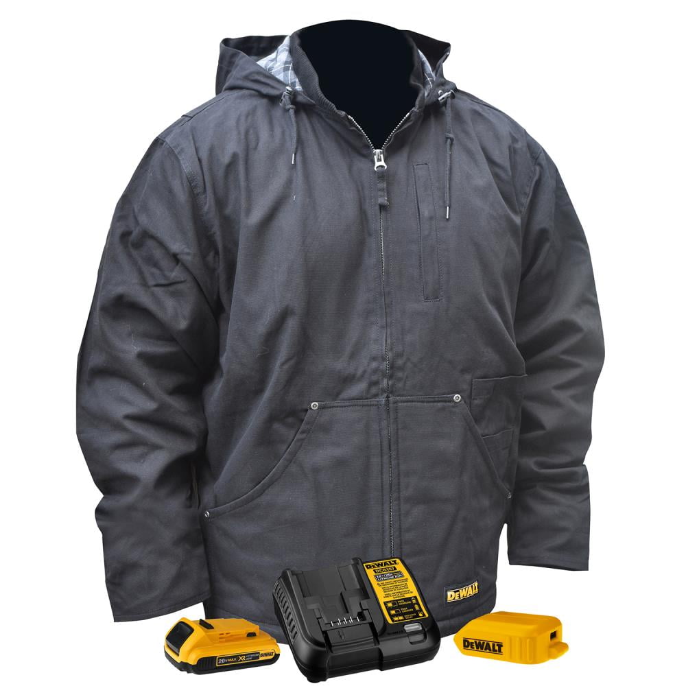 Dewalt-DCHJ076ABD1-XL Heavy Duty Heated Black Work Jacket Kit - XL ...