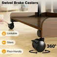 thumbnail image 4 of RTVR Support Télé Universel Roulant avec Roues pour Téléviseurs de 40 à 86 Po, Capacité de 150 Lb et Tablette Multimédia en Bois, Brun, 4 of 8