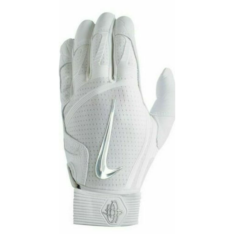 Nike Huarache Elite Batting baseball Gloves SMTH Palm Men's White Silver  Size= LARGE