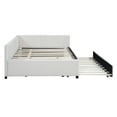 thumbnail image 4 of Full Size Upholstered Daybed with Trundle Sofa Bed Frame No Box Spring Needed, Linen Fabric(Beige), 4 of 7