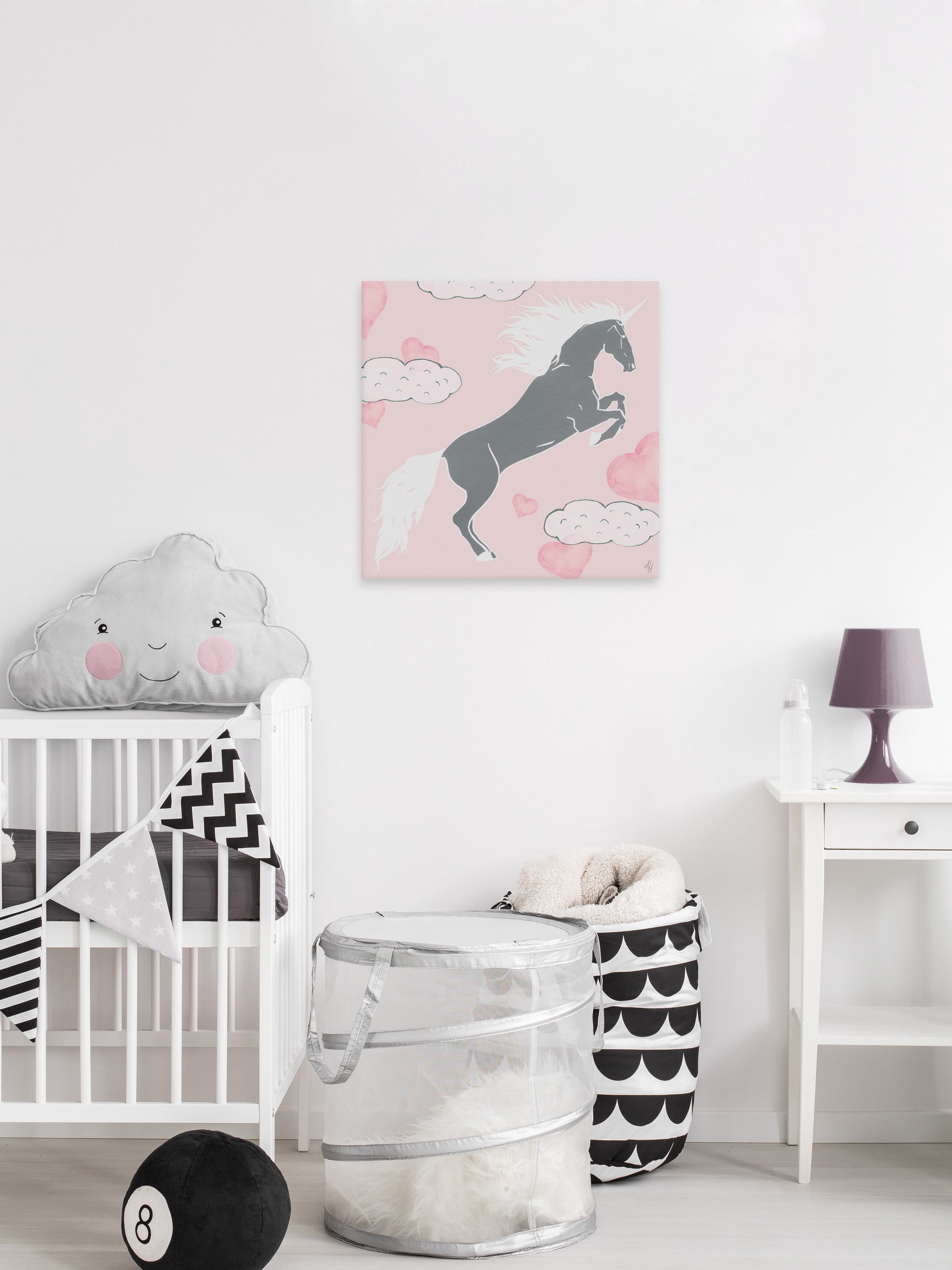 Marmont Hill Cloudy Unicorn Canvas Wall Art