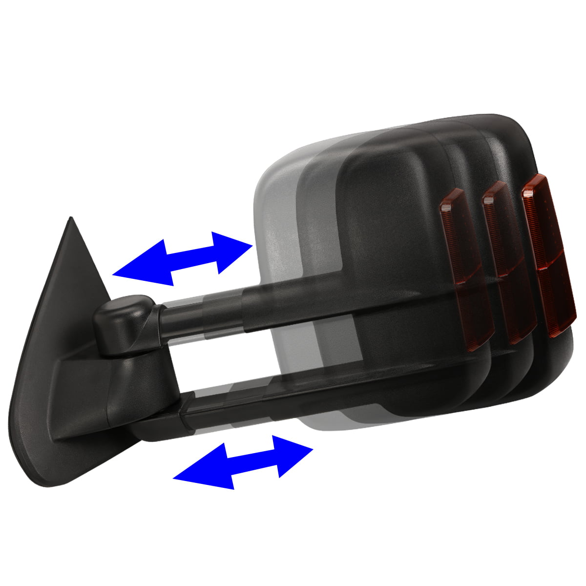 DNA MOTORING TWM-020-T888-BK-SM Pair Of Towing Side Mirrors Driver And Passenger Sides 