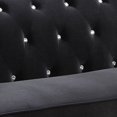 thumbnail image 3 of Sofa with Flared Design Arms and Button Tufting, Black, 3 of 5