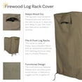 thumbnail image 2 of Sunnydaze 24" x 96" x 42" Khaki Solid Firewood Log Rack Cover with PVC Backing, 2 of 6