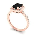 thumbnail image 2 of 1.86 ct Emerald Cut Natural Onyx Solitaire with Accents Engagement Ring for Women in 18K Rose Gold, 2 of 5