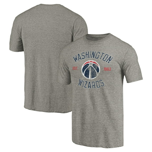 Men's Gray Washington Wizards Team Heritage Tri-Blend T-Shirt