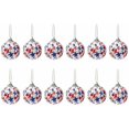 thumbnail image 1 of 12 piezas de adornos colgantes de bolas para el Día de la Independencia, bolas envueltas en tela patriótica para árbol de Navidad de fiesta B, 1 of 5