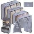 thumbnail image 3 of Travel Storage Set Travel Storage Bag Eight-piece Set Travel Clothes Sorting Storage Bag - grey, 3 of 6