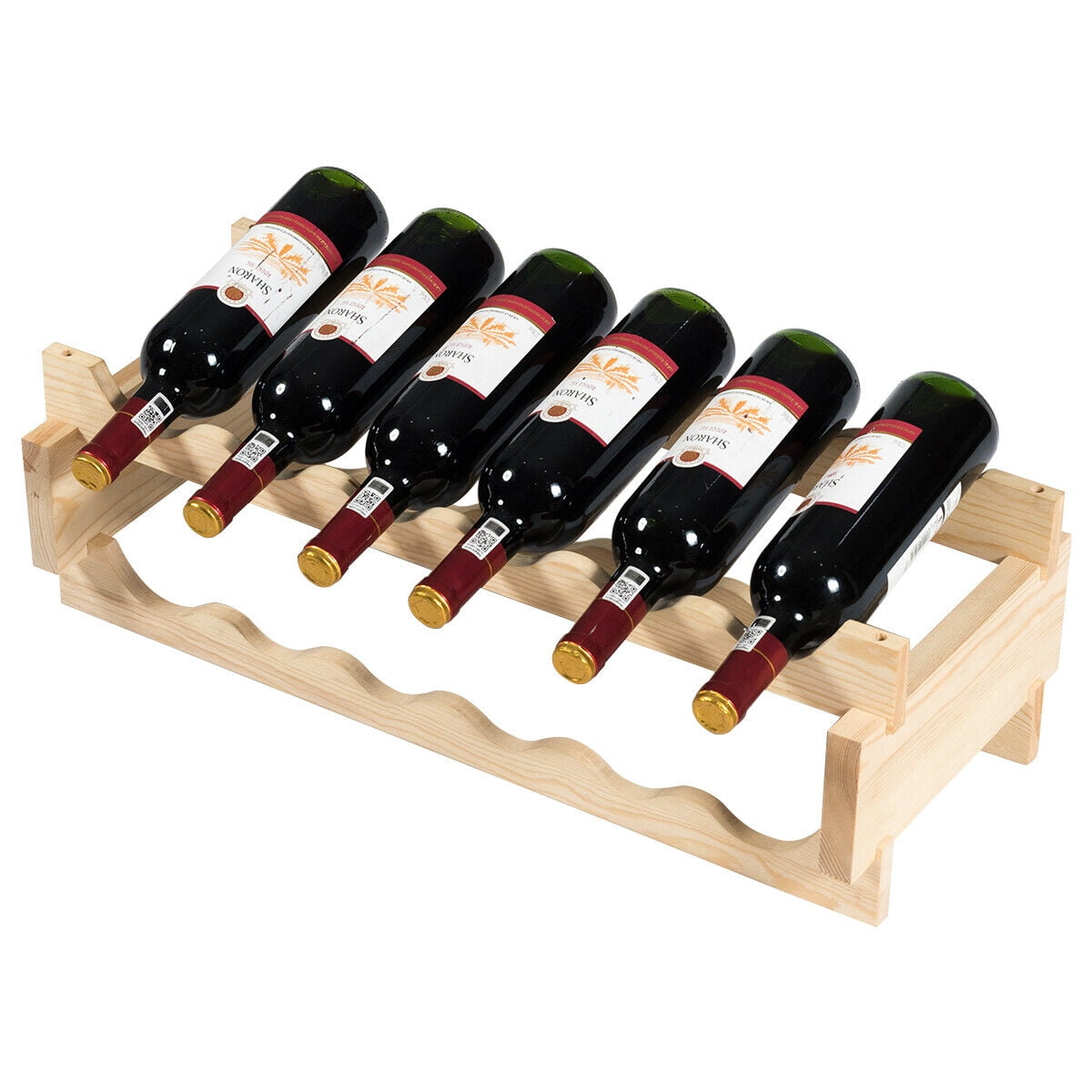 Thicker Wood 6/'x6/' wine display Wine Stand 36 Bottle Capacity Stackable Storage Wine Rack Wobble-Free
