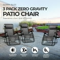 thumbnail image 3 of Four Seasons Courtyard Sunny Isles XL Zero Gravity Outdoor Chairs, 3 Pack, Black, 3 of 6