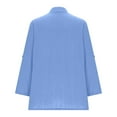 thumbnail image 4 of Women'S Long Sleeve Tops Womens Solid Color V-Neck Long Sleeve Loose And Linen with Decorative Buttons, 4 of 6