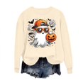 thumbnail image 5 of Frostluinai Women's Pullover Sweatshirts Halloween Pumpkin Ghosts Print Sweat Shirts Round Neck Long Sleeve Holiday Party Casual Wear, 5 of 6