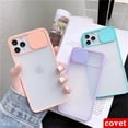 thumbnail image 2 of COVET Carcasas Deslice la lente de la cámara protectora de la caja del teléfono a prueba de golpes mate transparente cubierta de la caja Carcasa Funda Case Carcasa Para iPhone 11 12 13 Pro Max XR X XS, 2 of 4