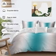 thumbnail image 3 of 3 Piece Turquoise Gray Ombre Duvet Cover Set Full Size,Microfiber Comforter/Quilt Cover with Corner Ties and 2 Pillowcases,Farmhouse Teal Gradient Modern Art All Season Bedding with Zipper Closure, 3 of 8