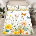 thumbnail image 2 of Castle Fairy Teens Children Daisy Flower 3Pcs Twin Sheet Sets,Spring Graden Twin Fitted Sheet,Flying Butterflies Breathable Flat Sheet,Luxury Bedroom Decor, 2 of 7