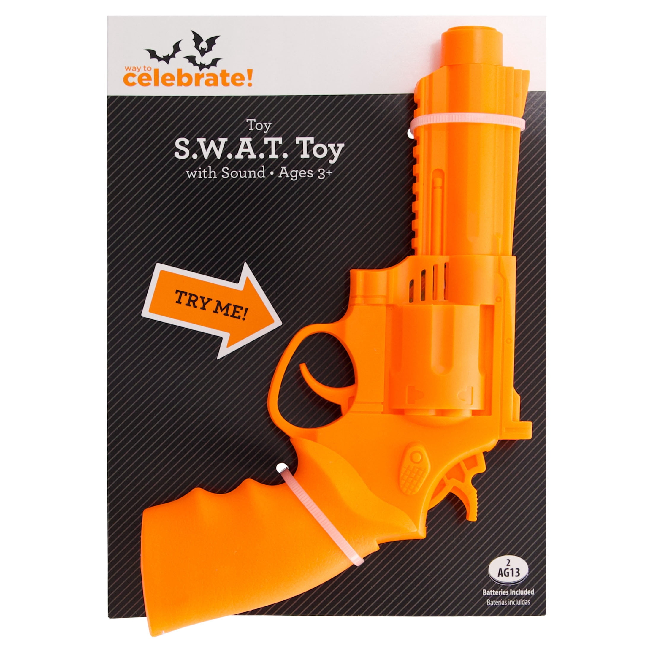 Battery-Operated SWAT Toy with Sound Costume Accessory for Children, Orange, Halloween by Way To Celebrate