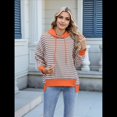 thumbnail image 4 of Sudadera de Rayas de Gran Tamaño para Mujer, Sudadera con Capucha de Bloques de Color, Jersey de Larga, Ropa Y2K Color Naranja XL, 4 of 10