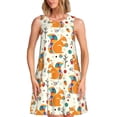 thumbnail image 1 of Fotbe Squirrel With Colorful Tail Vestido de Verano sin Mangas para Mujer – Vestido Midi Línea A, Estilo Camiseta Floral, Vestido Playero Casual y Fluido, 1 of 7