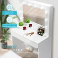 thumbnail image 4 of SPECSTAR Makeup Vanity Set with 12 Light Bulbs, Makeup Dressing Table with Lighted Mirror and Large Drawer, White, 4 of 8