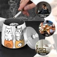 thumbnail image 4 of Yayeee Ashtray with Lid for Cigarette Smokeless Stainless Steel Home Ash Holder, Gray Cute Cat, 4 of 7