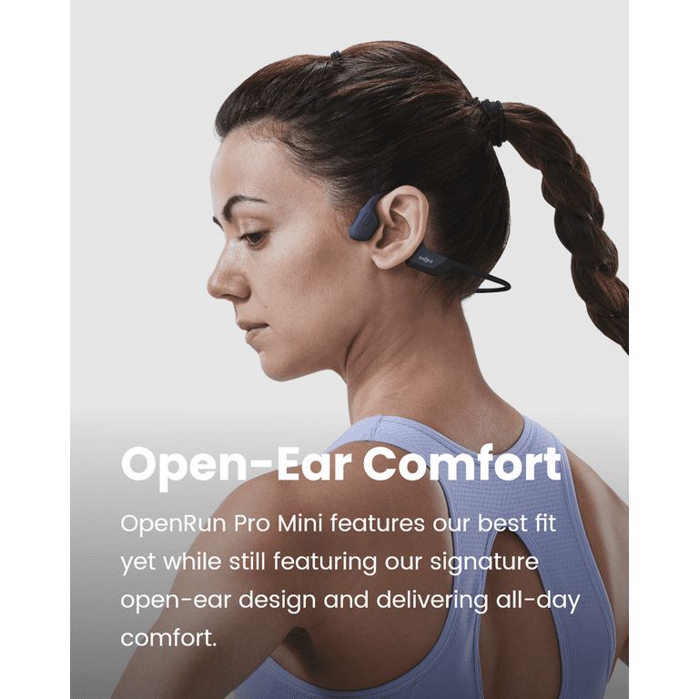 Shokz OpenRun Pro Premium Bone Conduction Open Ear Bluetooth Headphones for  Sports with Cooling Wristband (Blue) 