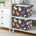 thumbnail image 2 of Yayeee Foldable Storage Basket for Shelves with Handles Waterproof Cloth Bins, Purple Halloween Ghosts, 2 of 7