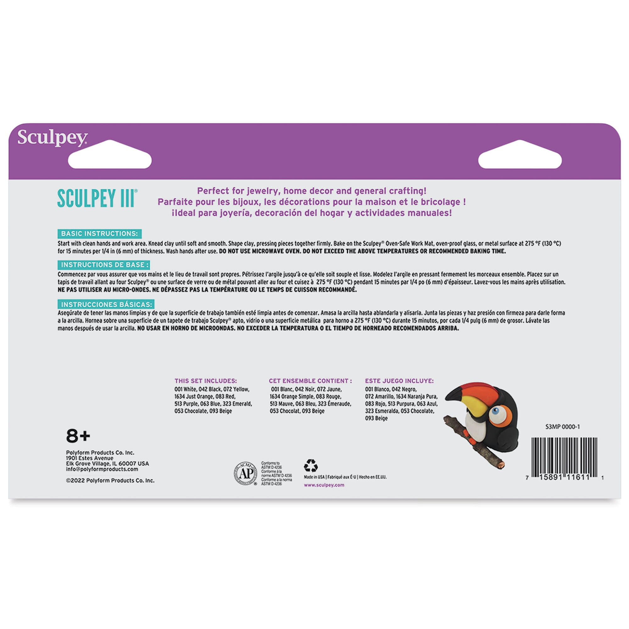 Sculpey III: Polymer Clay: Classics - (10) 1oz Packs - Oven Bake Clay, 10 Colors, Non-Toxic, Sculpting, Create Jewelry & Crafts Projects, Art Supplies