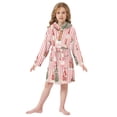 thumbnail image 6 of FORMRS Niños Bathrobe Unisex Hooded Robe Soft Plush Pajamas Sleepwear, Size 7-9T, White Gingerbread Houses, 6 of 7