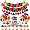 Casino Poker Birthday Party Decoration Set Happy Birthday Banner Poker Garland Balloons Cake Cupcake Topper for Casino Night Poker Events Birthday Supplies Casino Birthday Décor