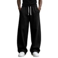 thumbnail image 5 of Mens Baggy Sweatpants Wide Leg Loose Open Bottom Uncuffed Gym Casual Lightweight Y2K Pants Relaxed Pocket No Wrinkle, 5 of 6