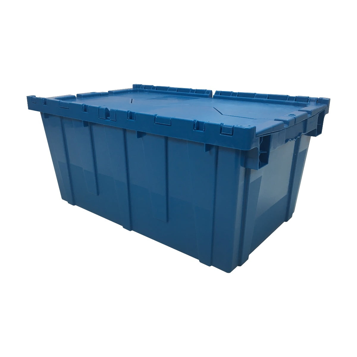 uBoxes Storage and Packing Plastic Tote Crate Attached Lid Flip Top, 27"x17"x12"