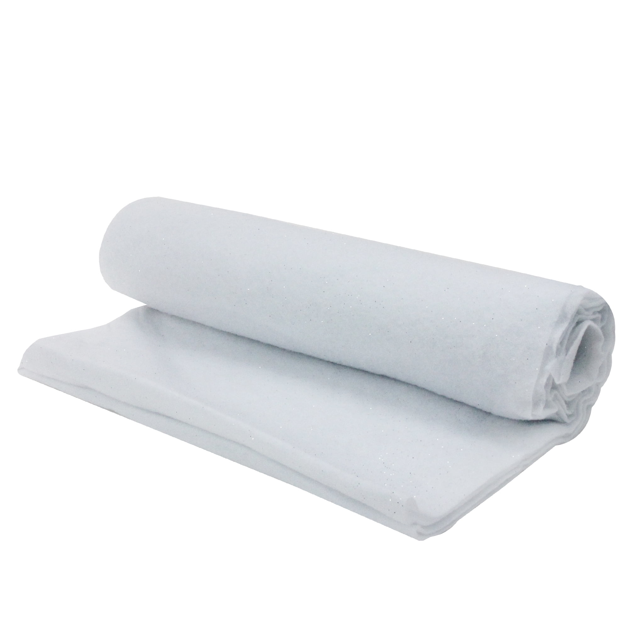 8' x 3' White Glittered Artificial Soft Snow Christmas Blanket