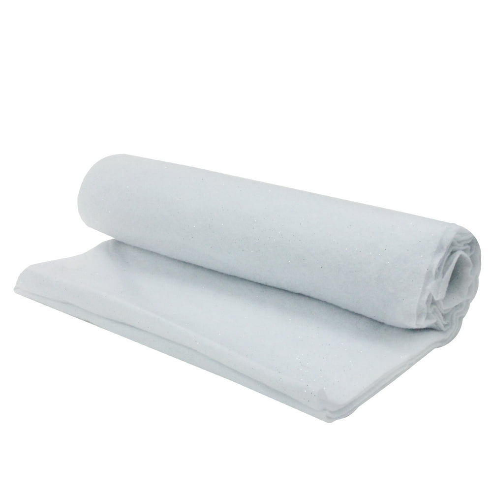 8' x 3' White Glittered Artificial Soft Snow Christmas Blanket