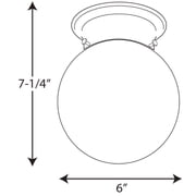 One-Light Glass Globe 6 Close-to-Ceiling