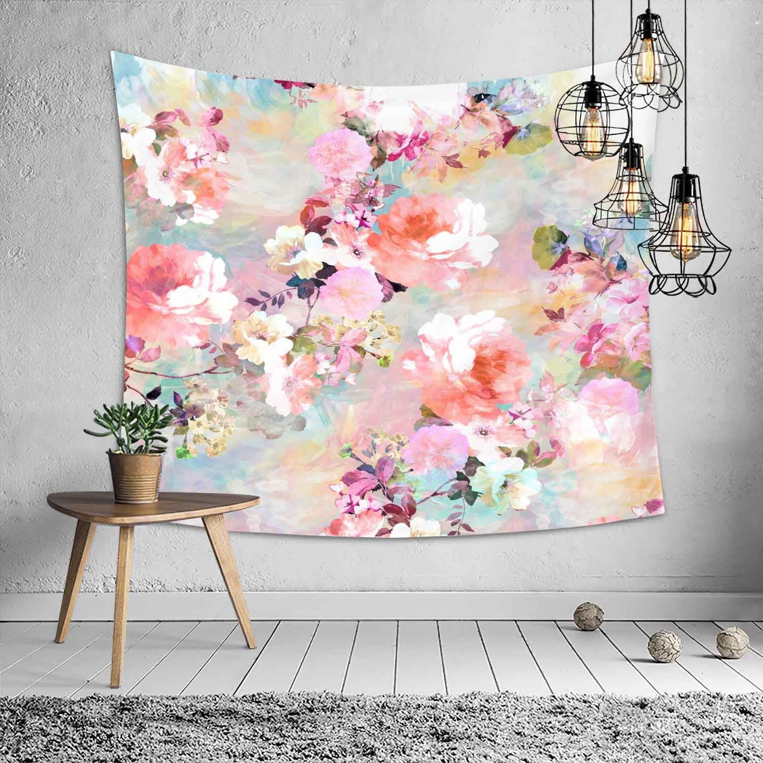 floral moon tapestry